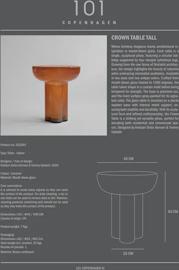 Crown 皇冠 高脚边桌 Ø45cm - 焦糖色 - 101 Copenhagen