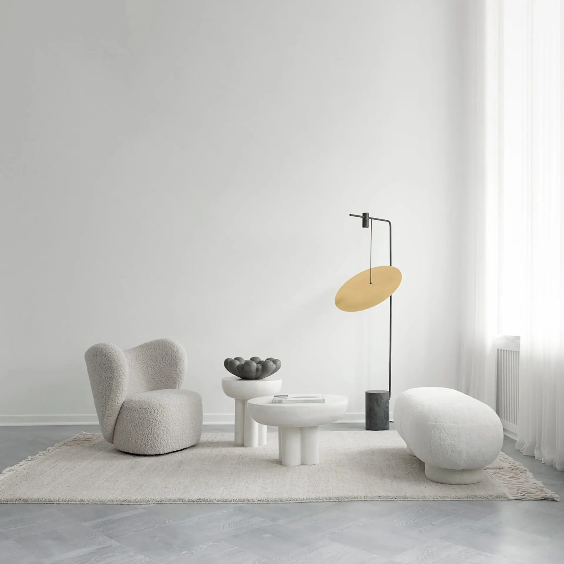 Crown 小边桌 tall Ø45 cm, Bone 白色 101 Copenhagen