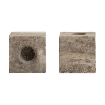 Cube 立方体烛台2件装 - 银石灰华米色 - 101 Copenhagen