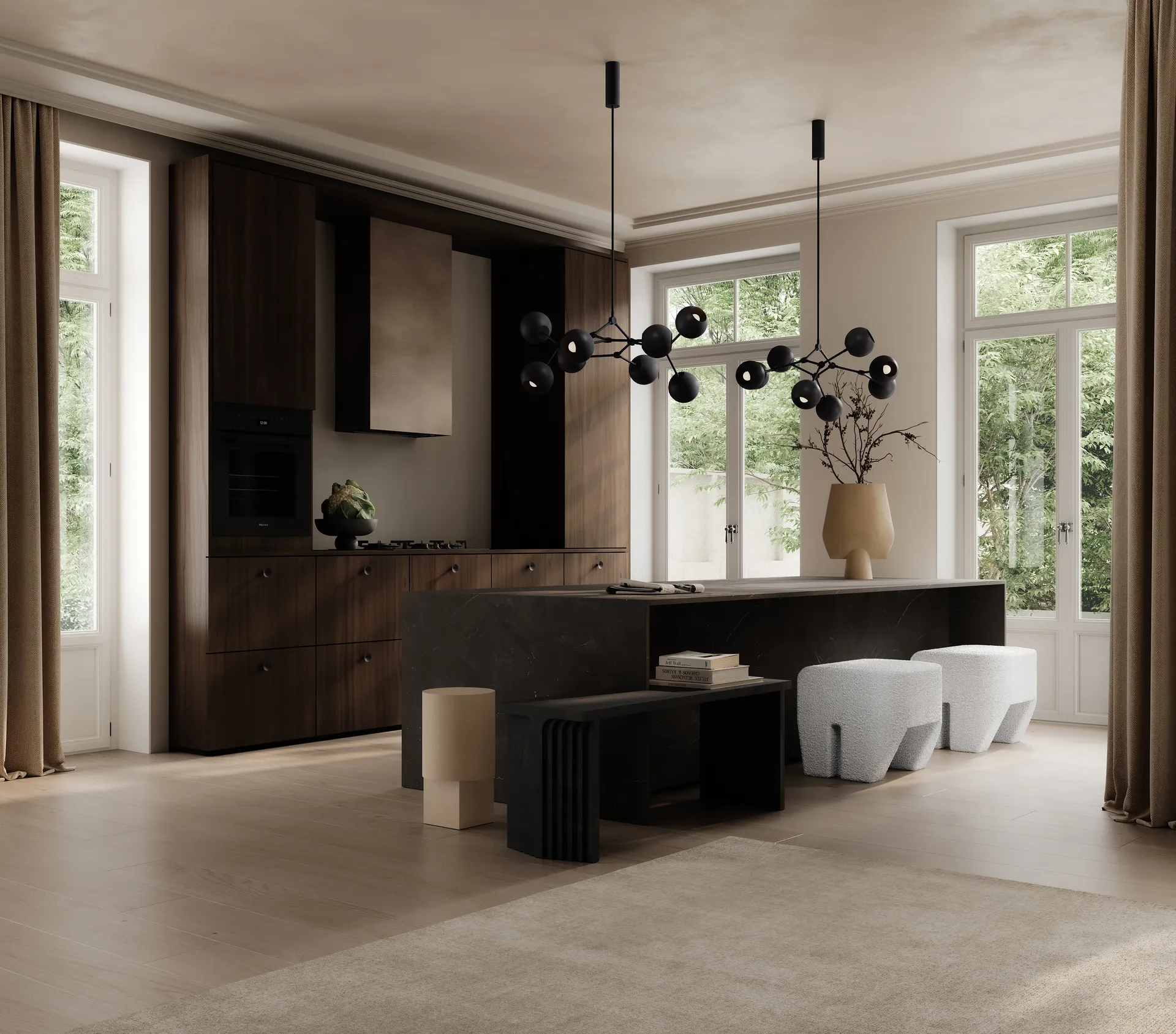 Drop 枝形吊灯 Globe 枝形吊灯 mini, Burned 黑色 101 Copenhagen