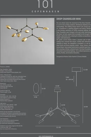 Drop系列 迷你吊灯 - 黄铜色 - 101 Copenhagen