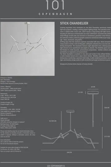 Stick 枝形吊灯 枝形吊灯 - 镀铬色 - 101 Copenhagen