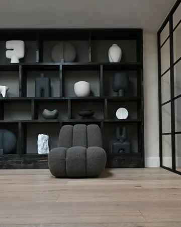 Toe lounge 椅子 bouclé - Deep 灰褐色 - 101 Copenhagen