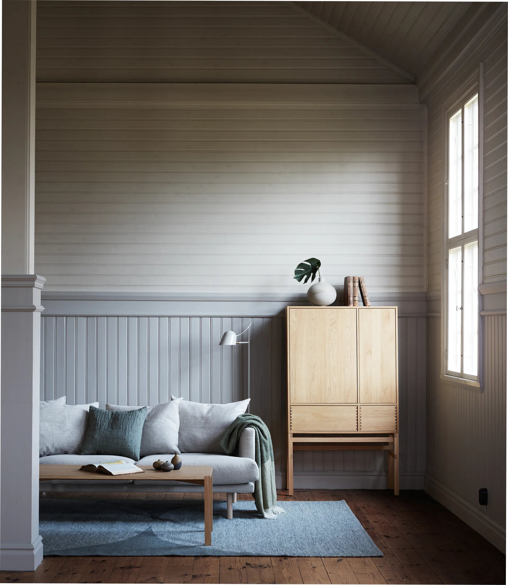 Anton 咖啡桌 50x125 cm, 白色 pigmented 自然木色 1898