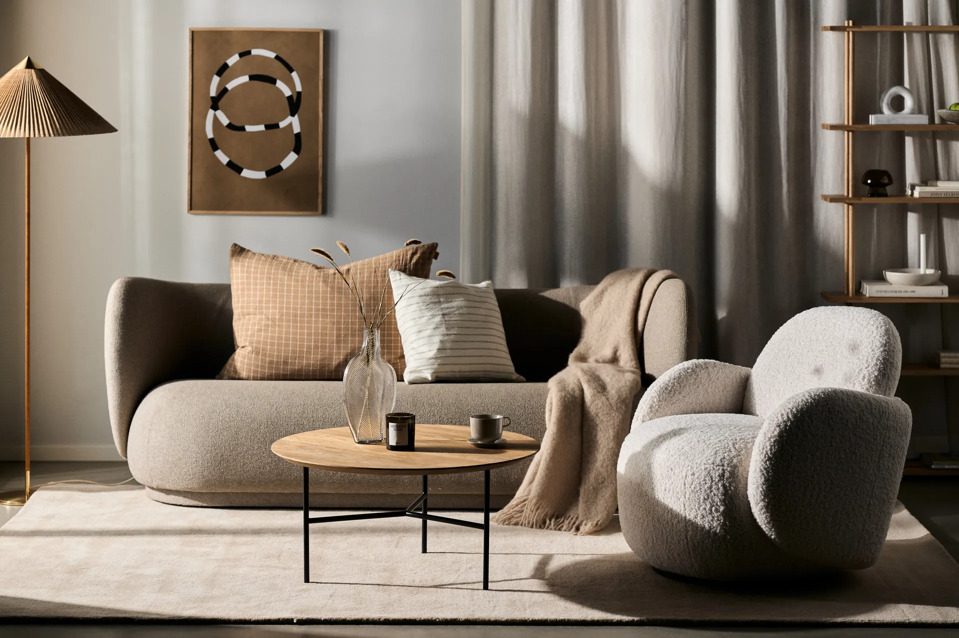 Mo 扶手椅 with swivel function, Glore 白色 1243 1898