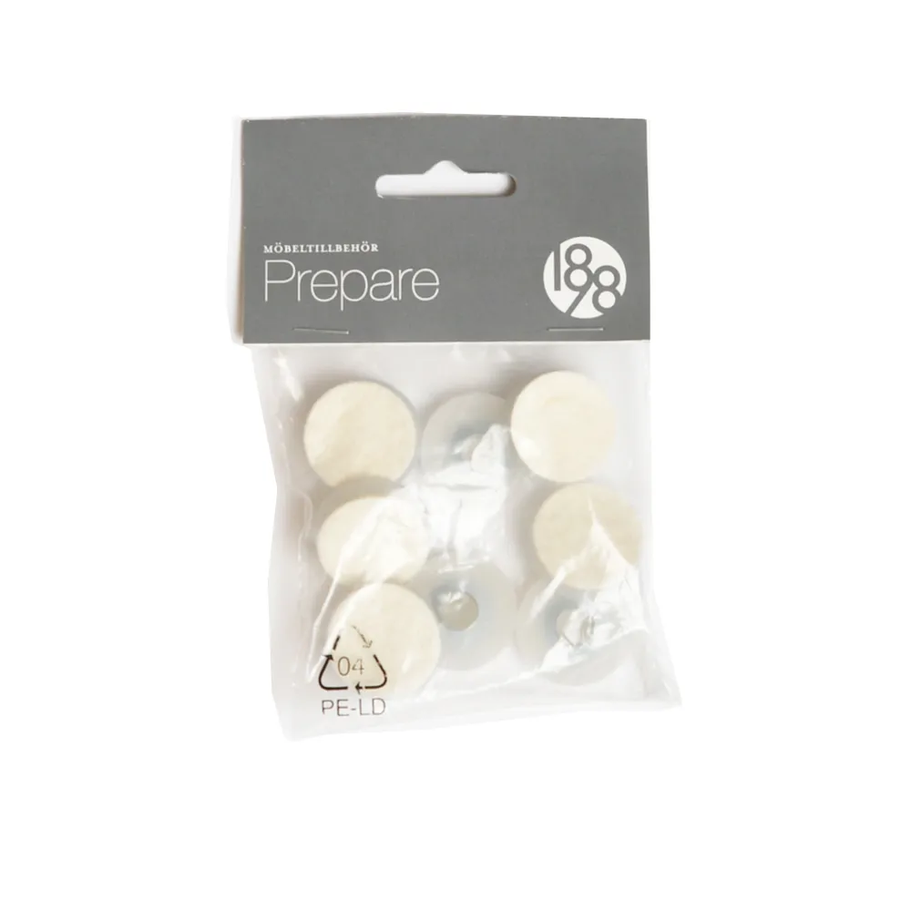 Prepare 家具地板防护保护垫贴, 白色_26mm plastic felt tube rivet_8件装 1898