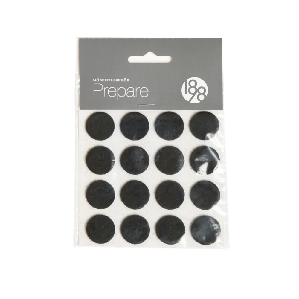 Prepare 家具防滑保护垫脚贴, 黑色_self-adhesive felt ø20mm_16件装 1898