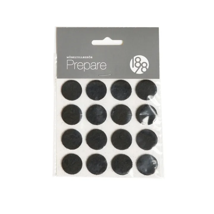 Prepare 家具防滑保护垫脚贴 - 黑色_self-adhesive felt ø20mm_16件装 - 1898
