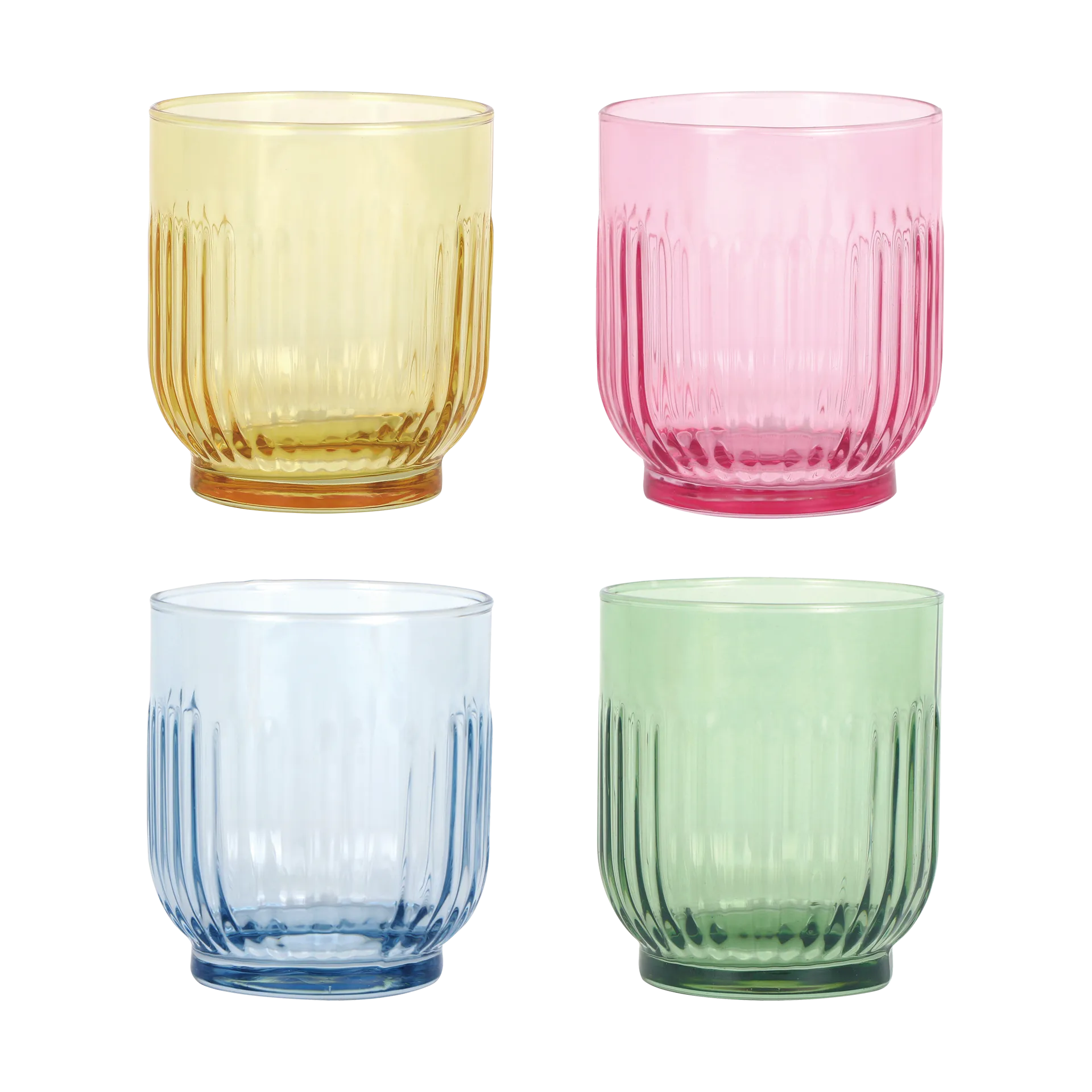 Aida 玻璃杯330ml 4件, 琥珀色_红色_浅蓝色_绿色 Aida