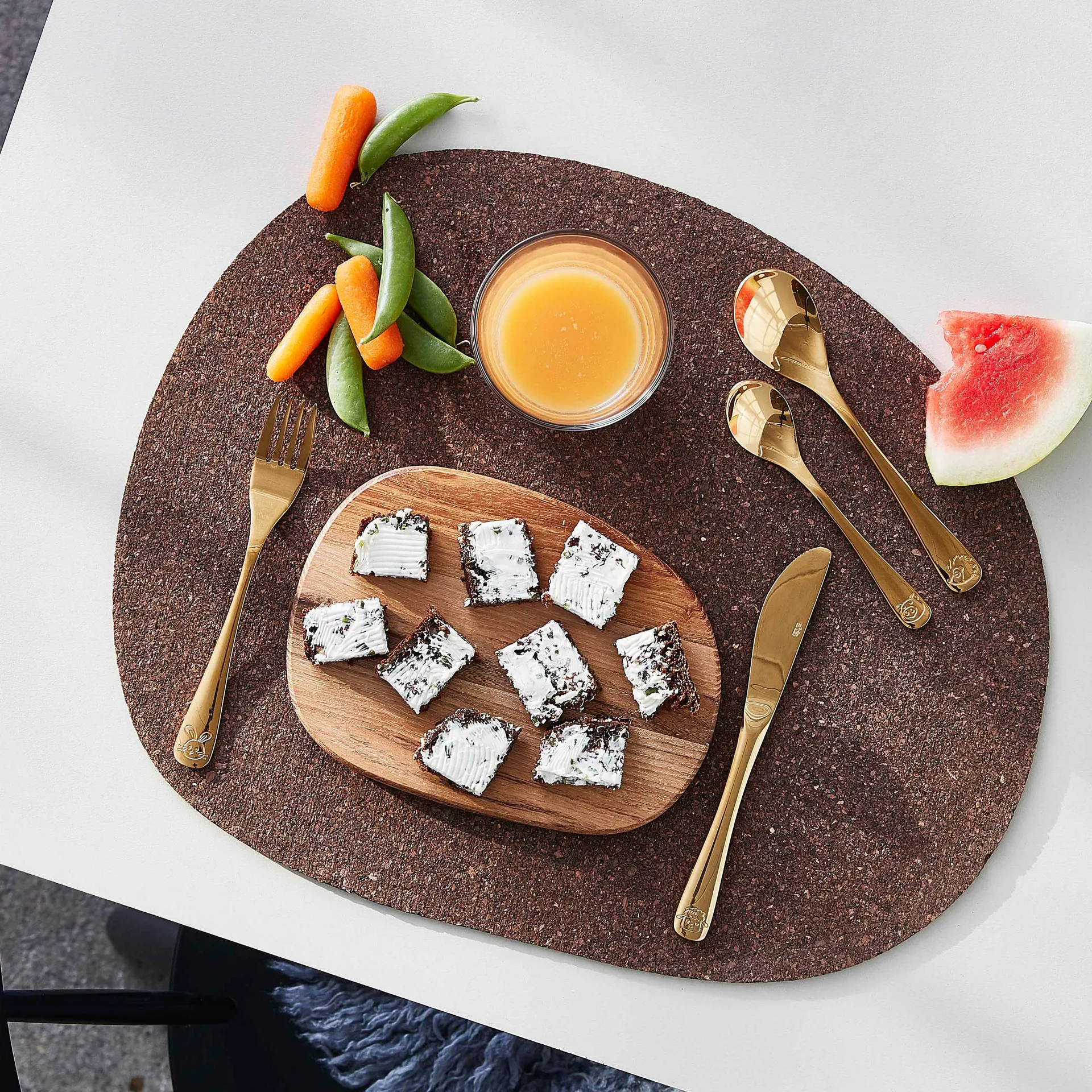 Aida children's 餐具 cutlery 4 pieces, Gold Aida