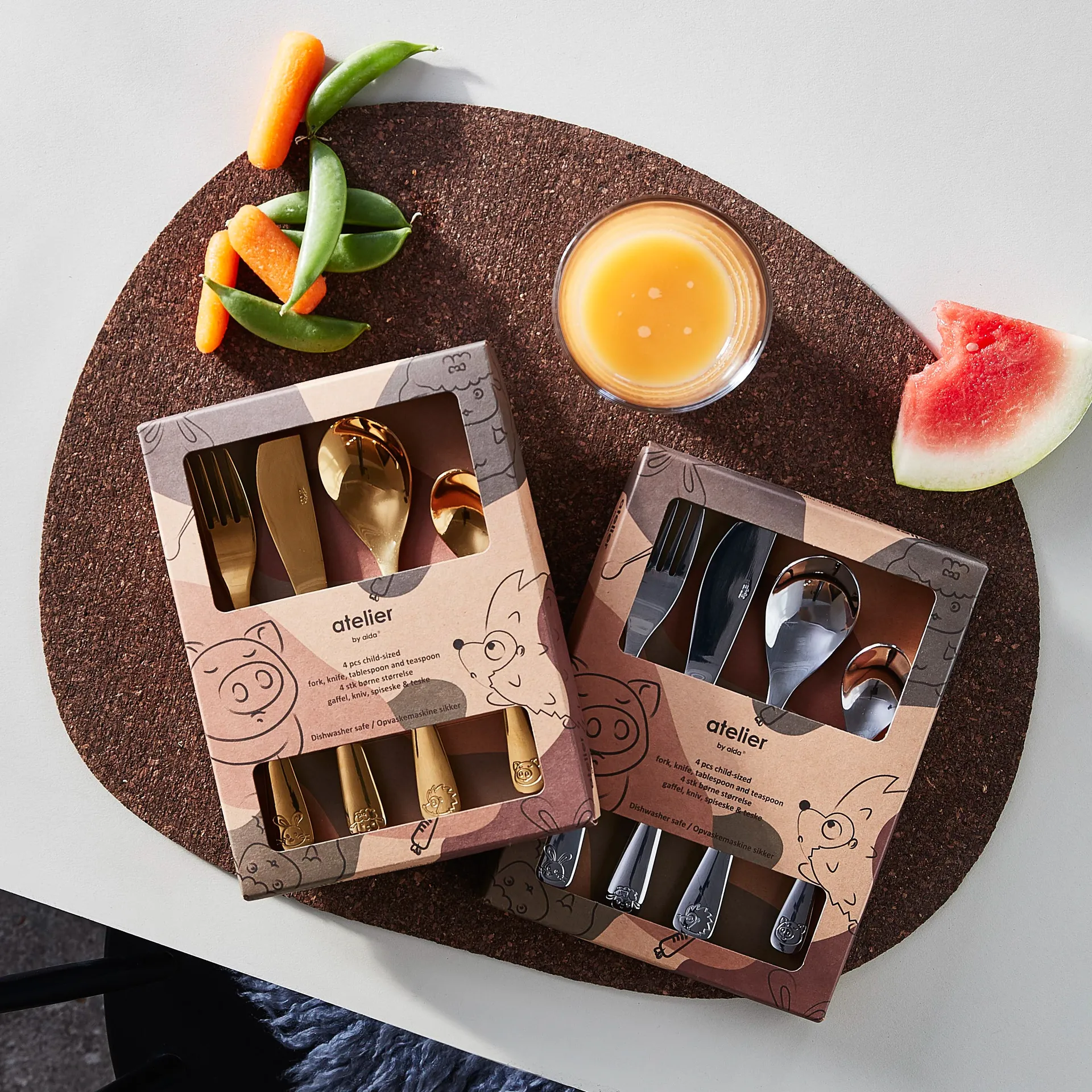 Aida children's 餐具 cutlery 4 pieces, Gold Aida