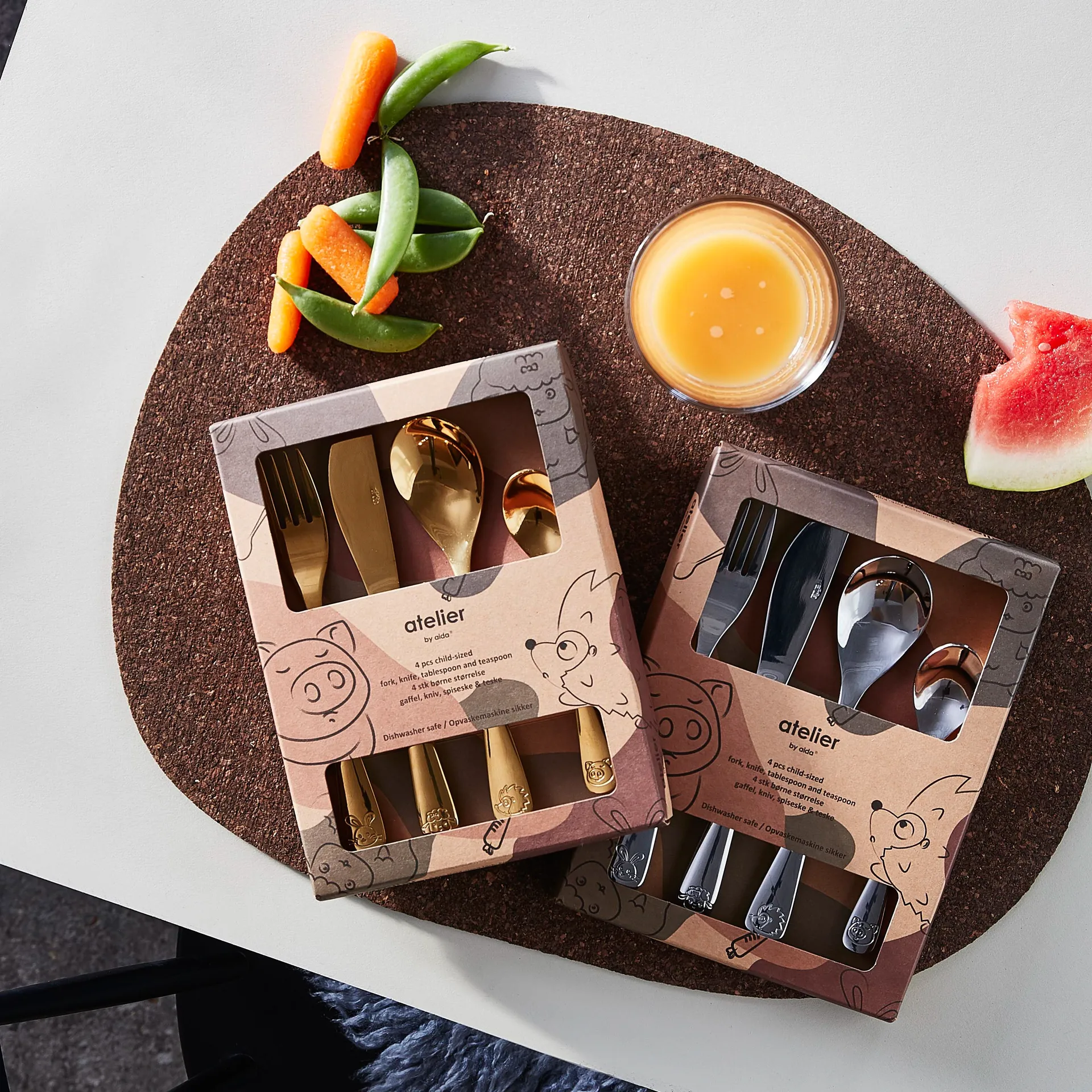 Aida children's 餐具 cutlery 4 pieces, Steel Aida