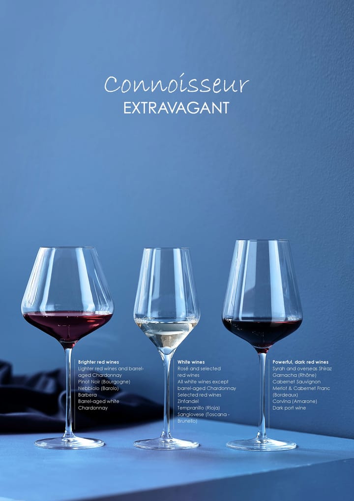 Connoisseur Extravagant white 红酒杯 40.5 cl 四件套装, Clear Aida