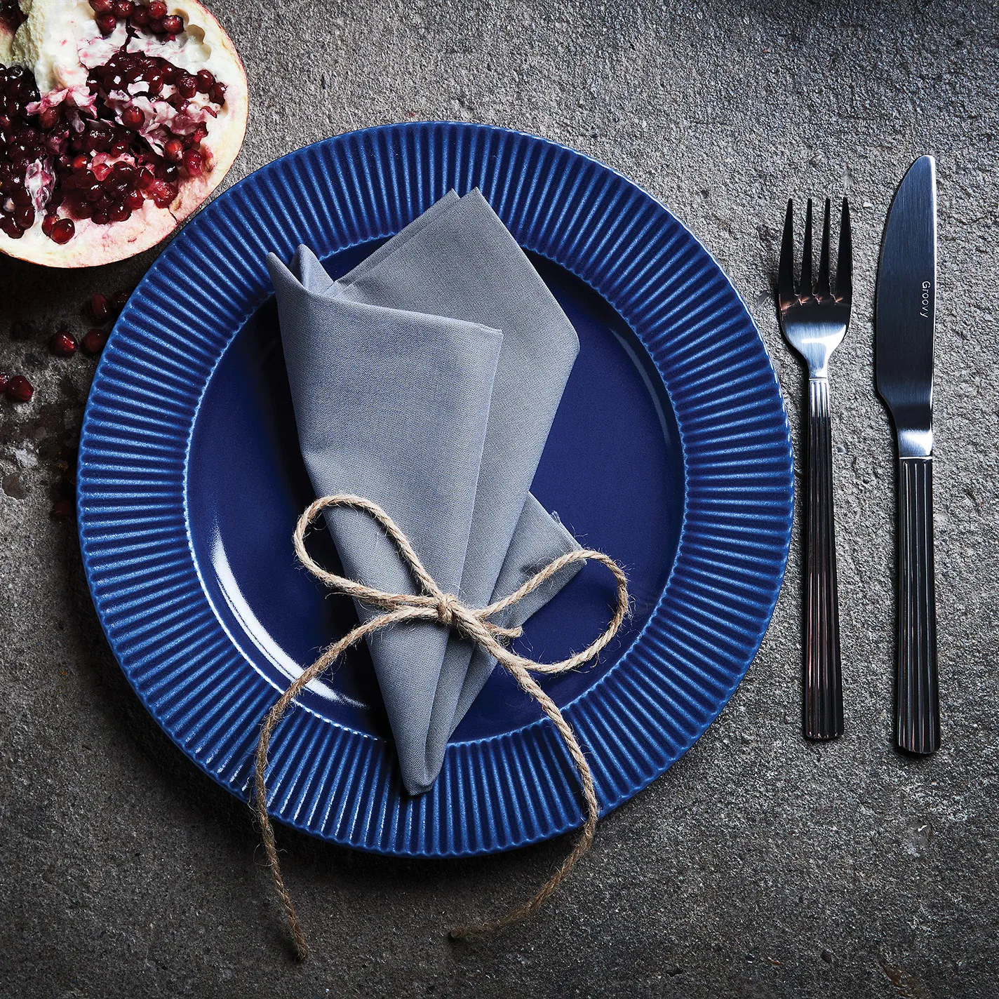 Groovy 盘子 Ø 27 cm, 蓝色 Aida