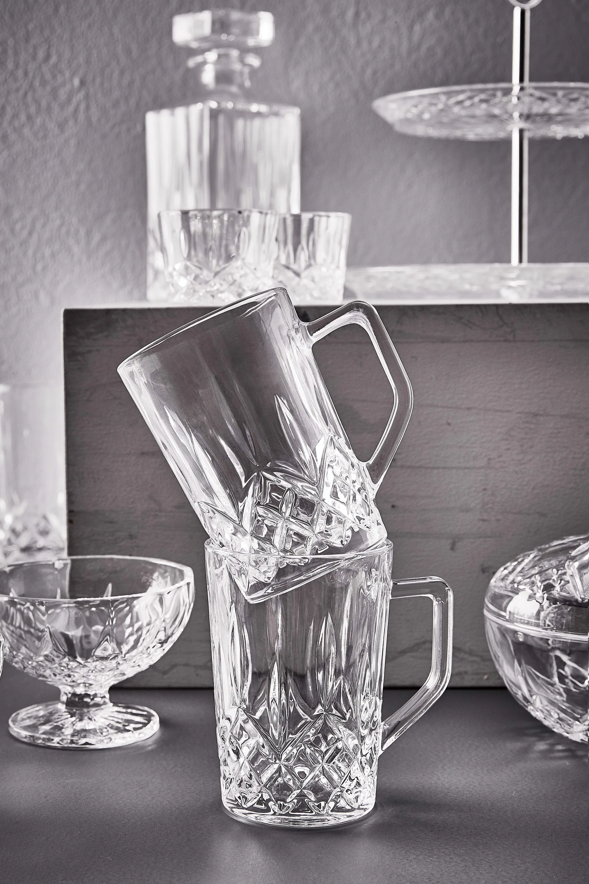 Harvey coffee glass with handle 27,5 cl 四件套装, Clear Aida