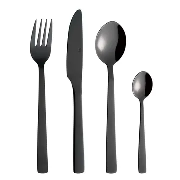 Raw 餐具24件装 - 黑色 - Aida