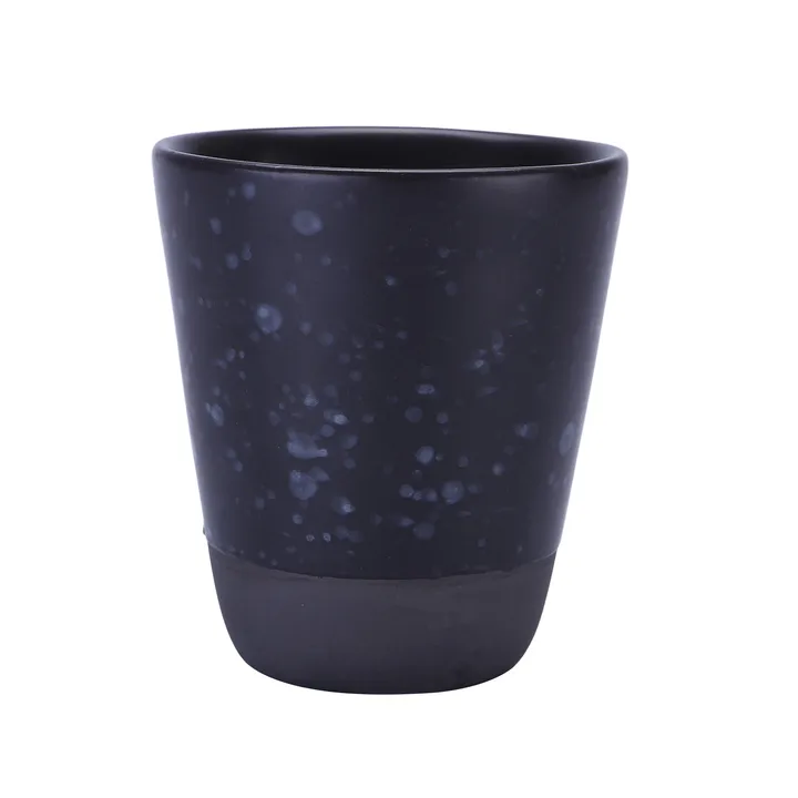 Raw 双层马克杯 250ml - 黑色带圆点 - Aida