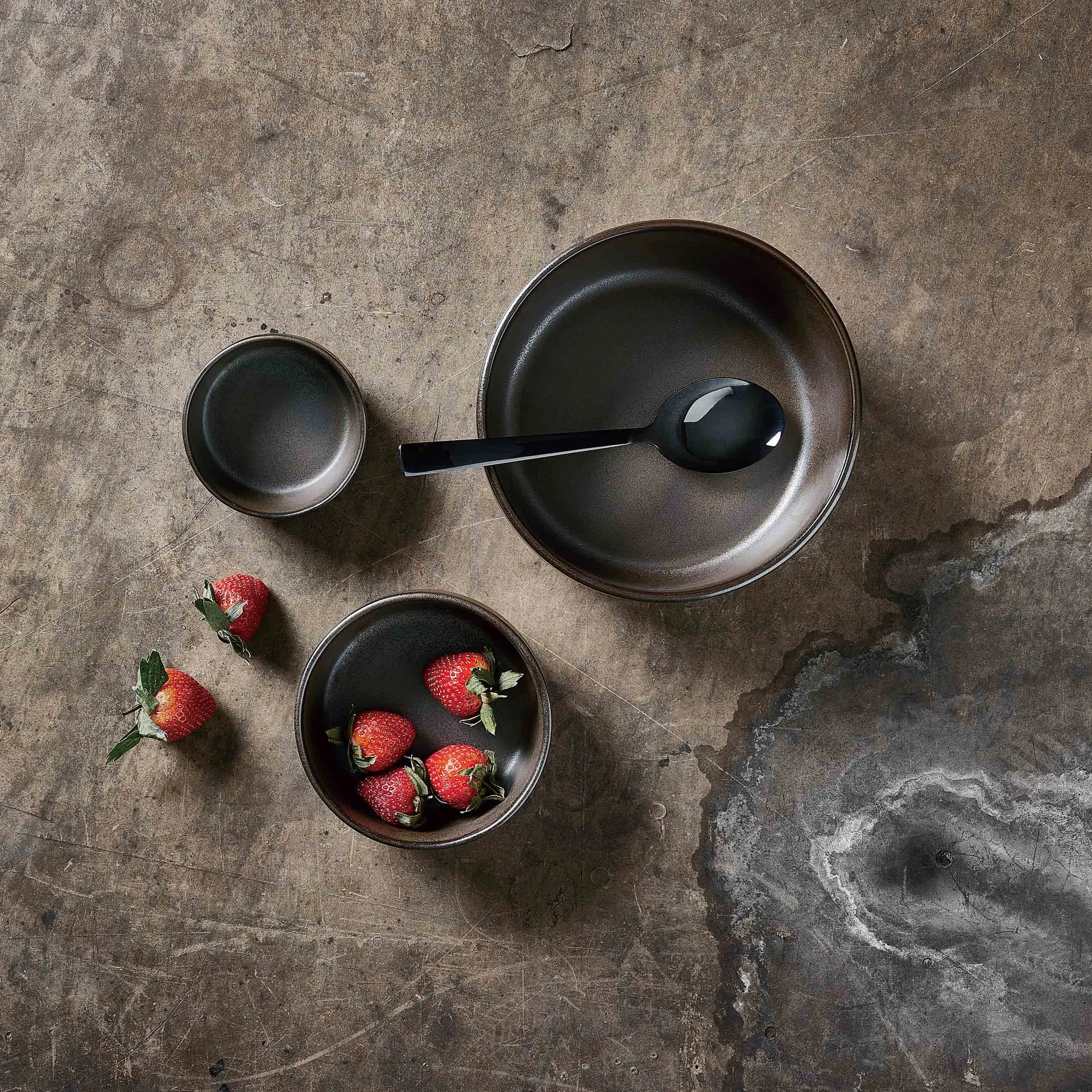 Raw 碗  3 pieces, Metallic 棕色 Aida