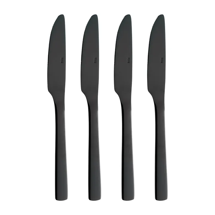 Raw 餐刀 4件装 - 黑色 - Aida