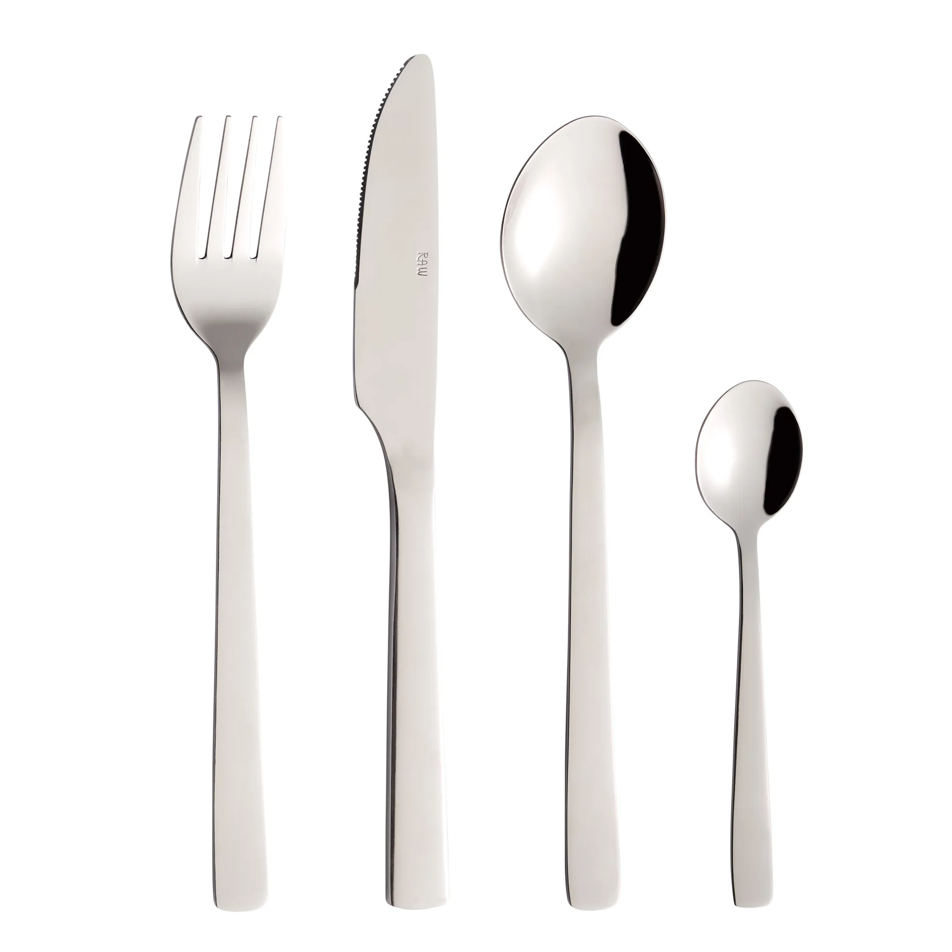 Raw 餐具套装 48 pieces 礼盒装, 亮光钢色 Aida