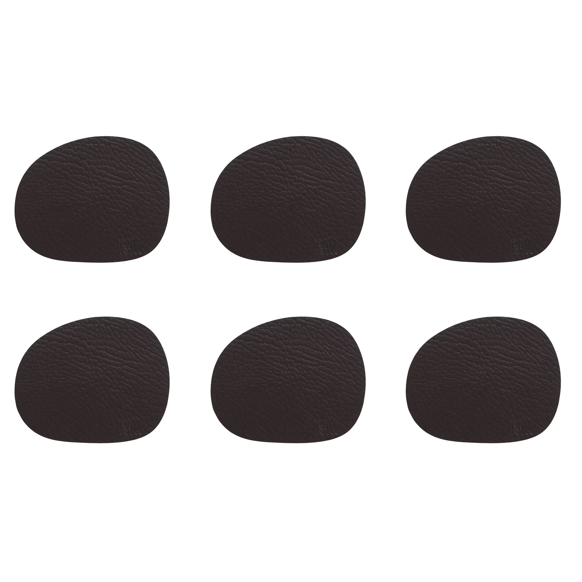 Raw coaster leather 六件套装, 棕色 buffalo (棕色) Aida