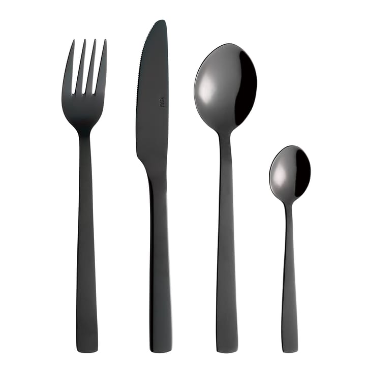 Raw 餐具 cutlery 24 pieces, 黑色 Aida