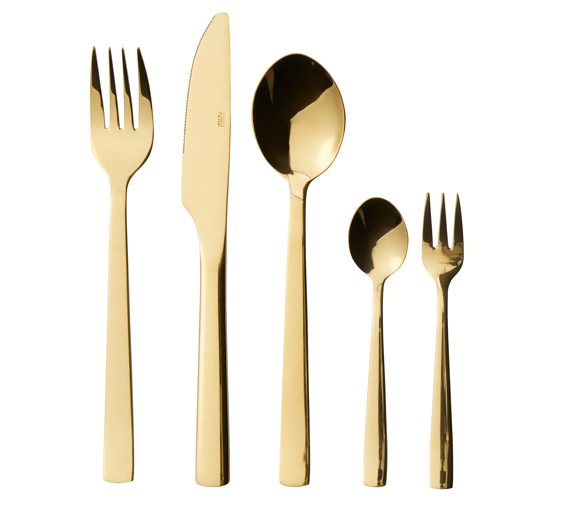 Raw 餐具 cutlery 60 pieces, Gold Aida