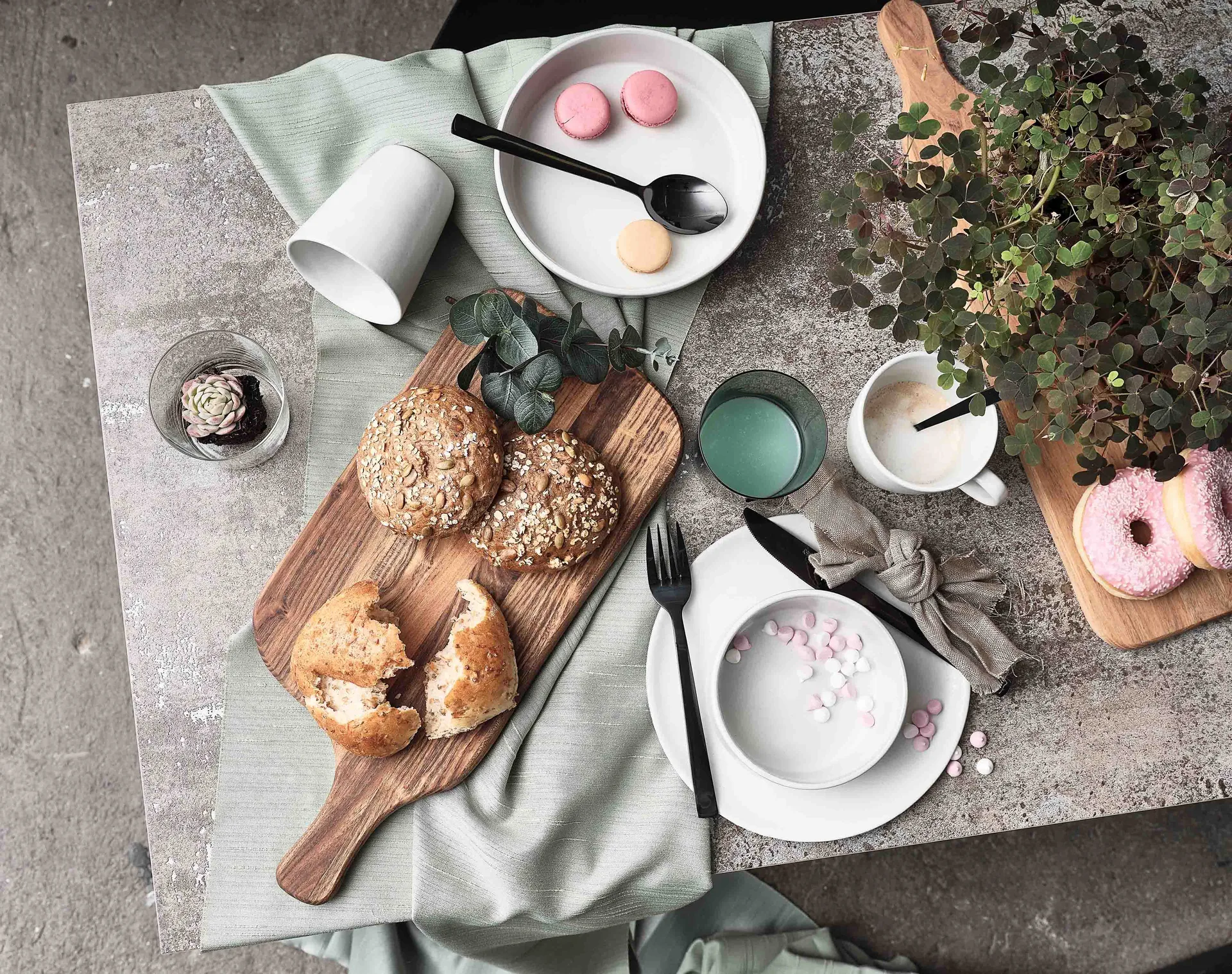 Raw 餐具 cutlery 60 pieces, 黑色 Aida