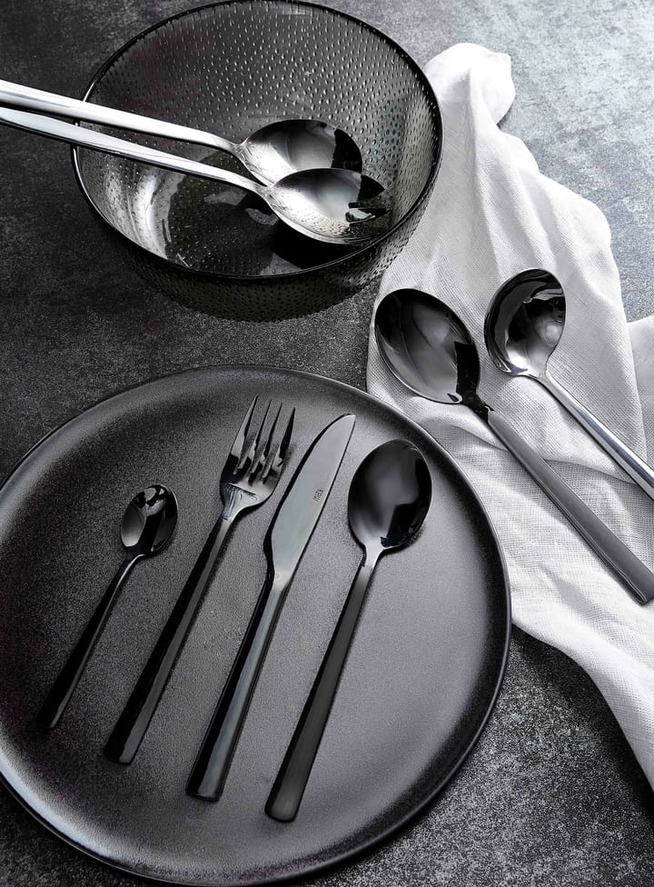 Raw 餐具 cutlery set 48 pieces, 黑色 Aida