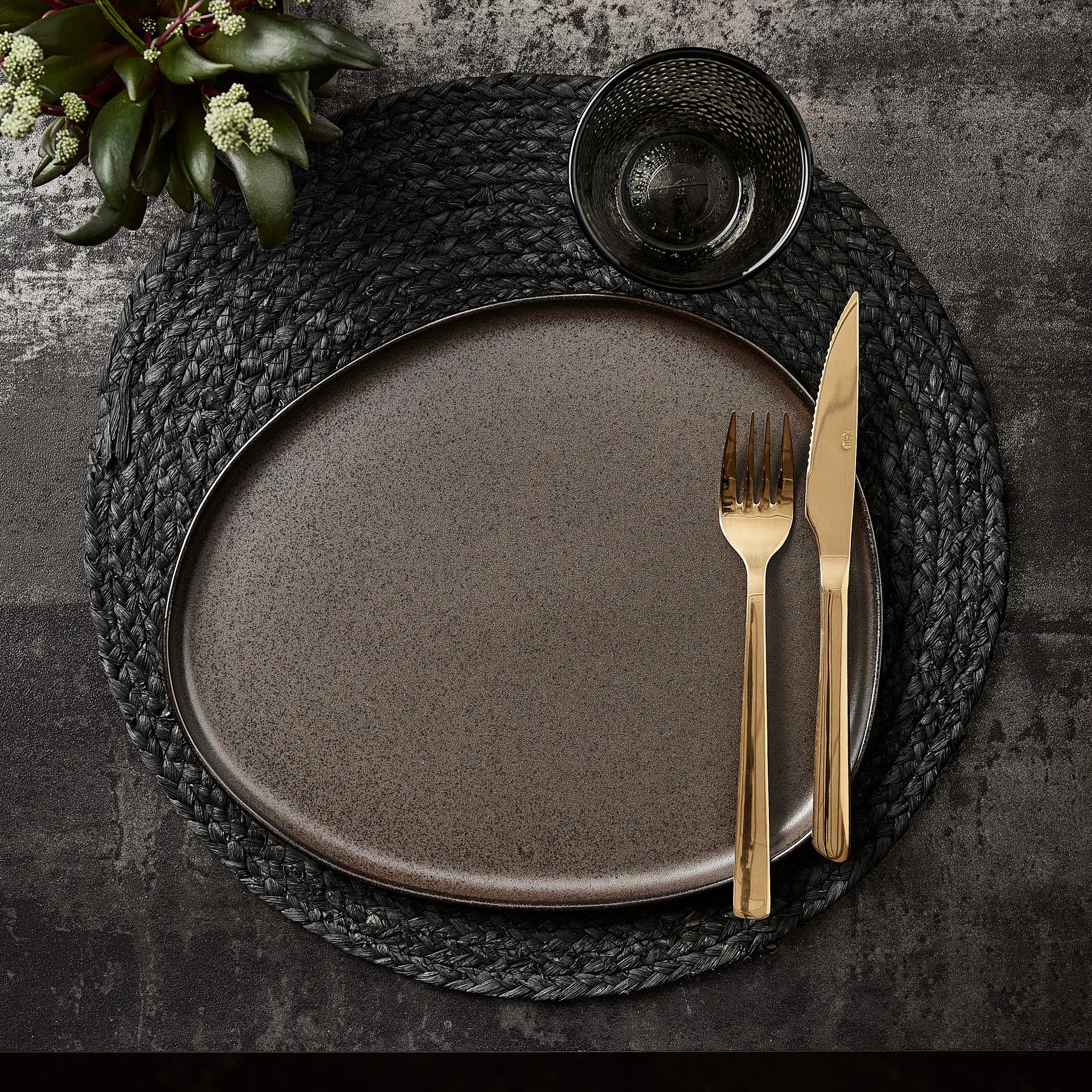 Raw dinner 叉子  四件套装, Gold Aida