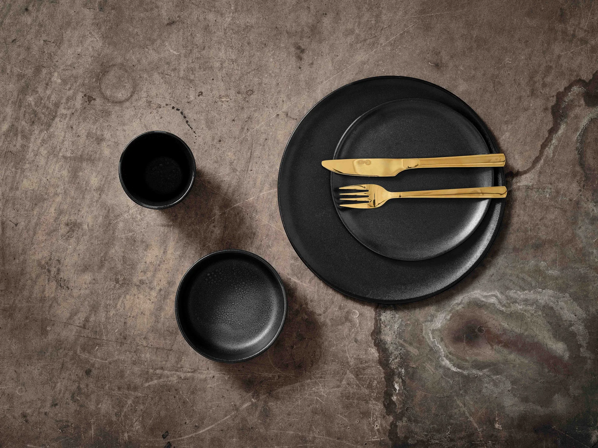 Raw dinner knife 四件套装, Gold Aida