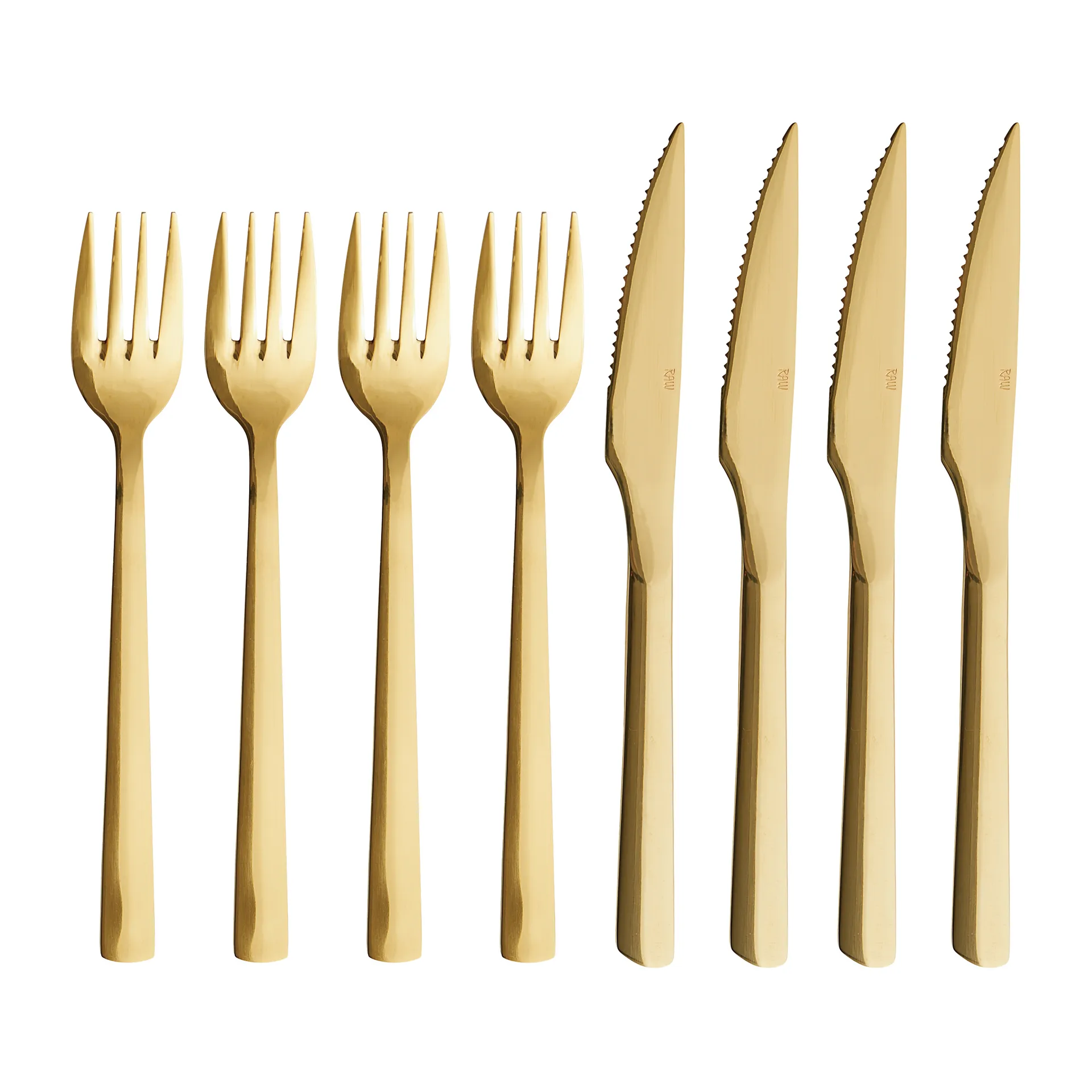 Raw grill 餐具 cutlery 8 pieces, Gold Aida