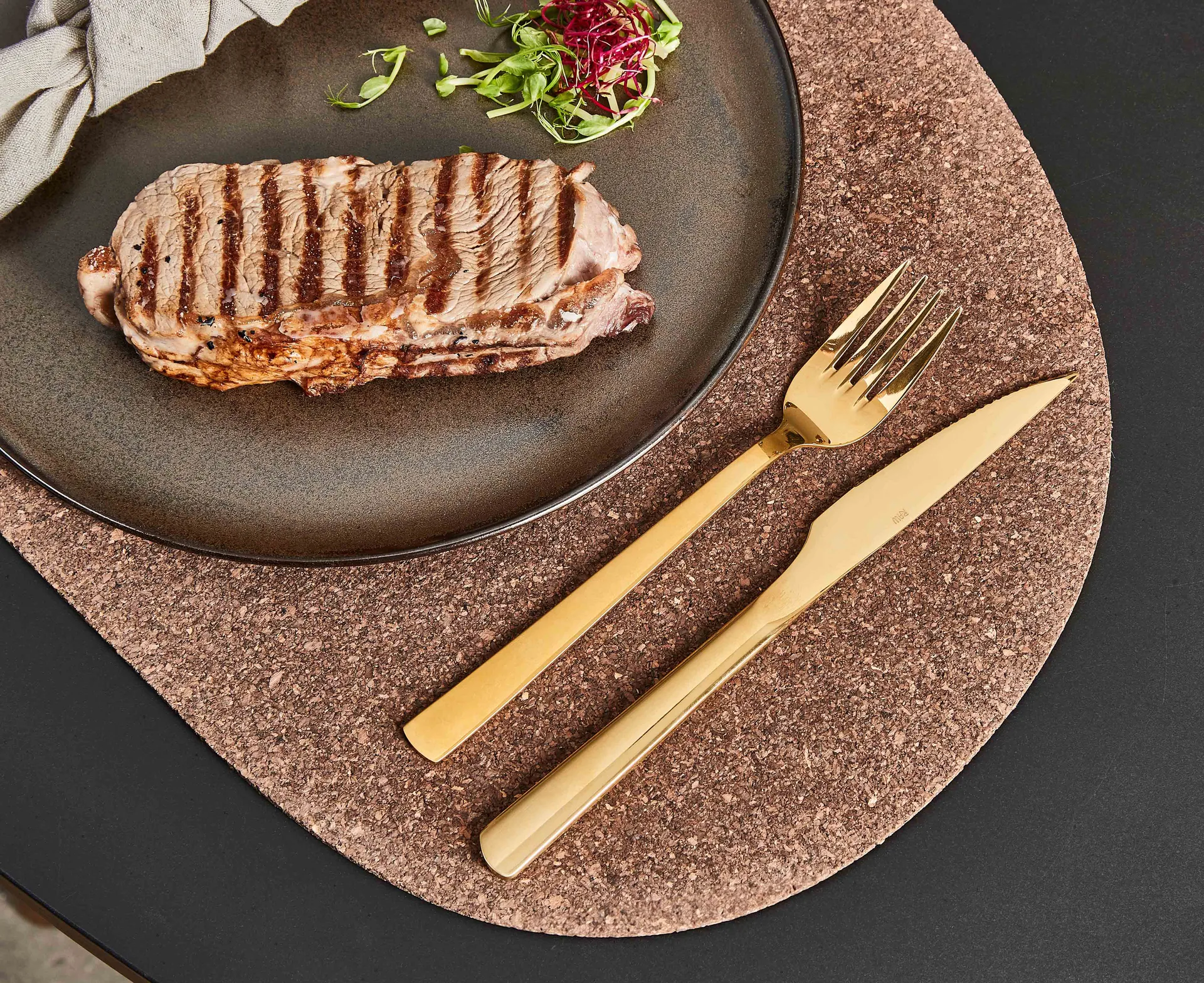 Raw grill 餐具 cutlery 8 pieces, Gold Aida