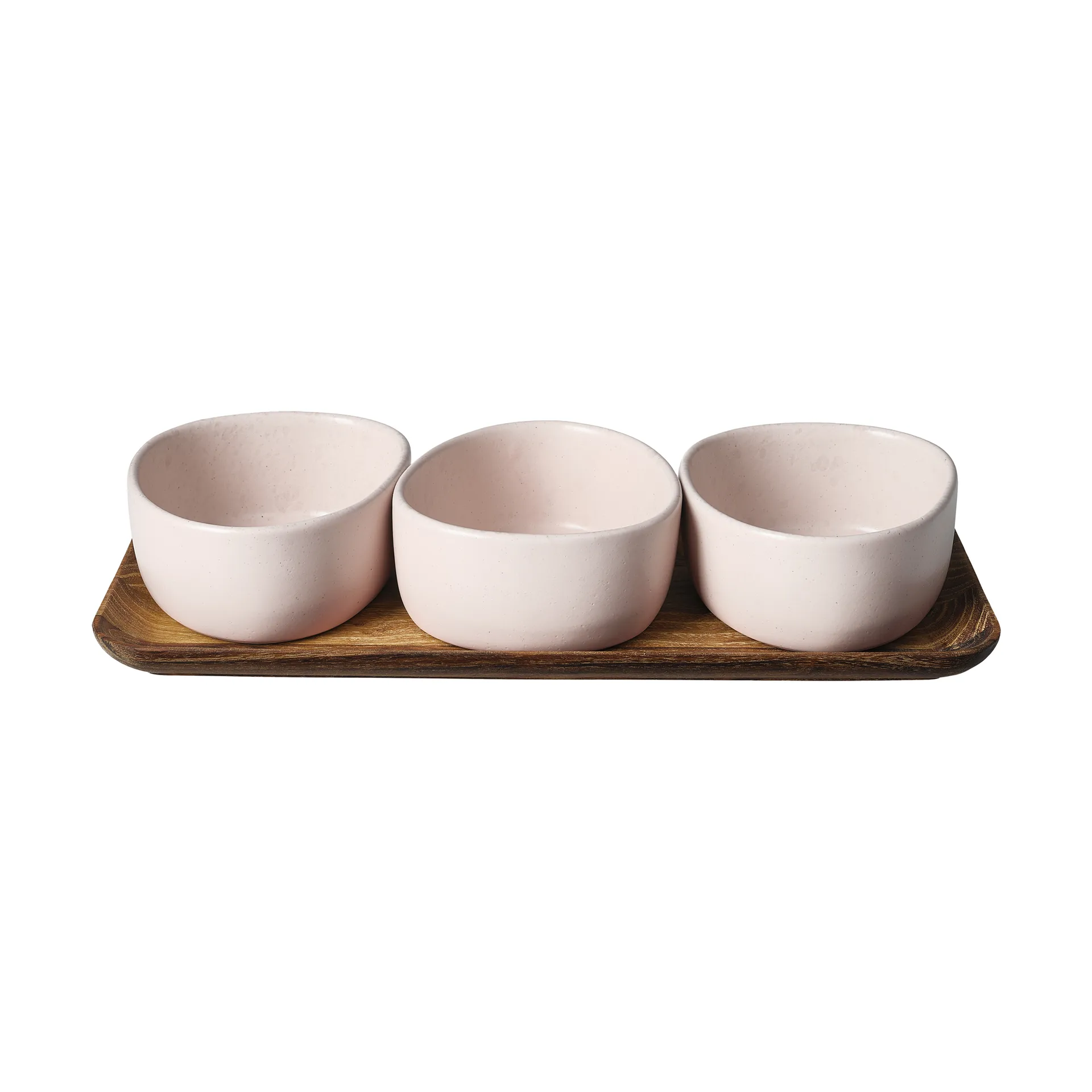 Raw Organic 碗 set with wooden 托盘, Nordic Nude Aida