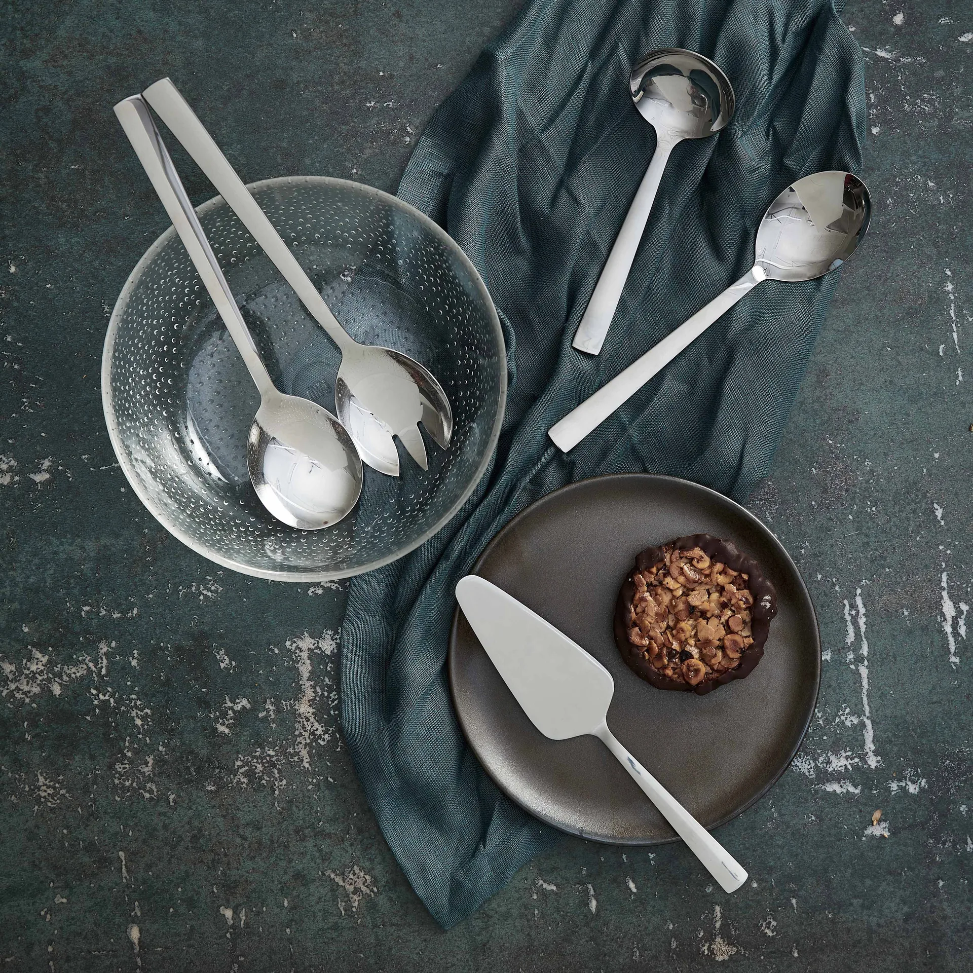 Raw servering 刀叉勺 5件, Silver Aida