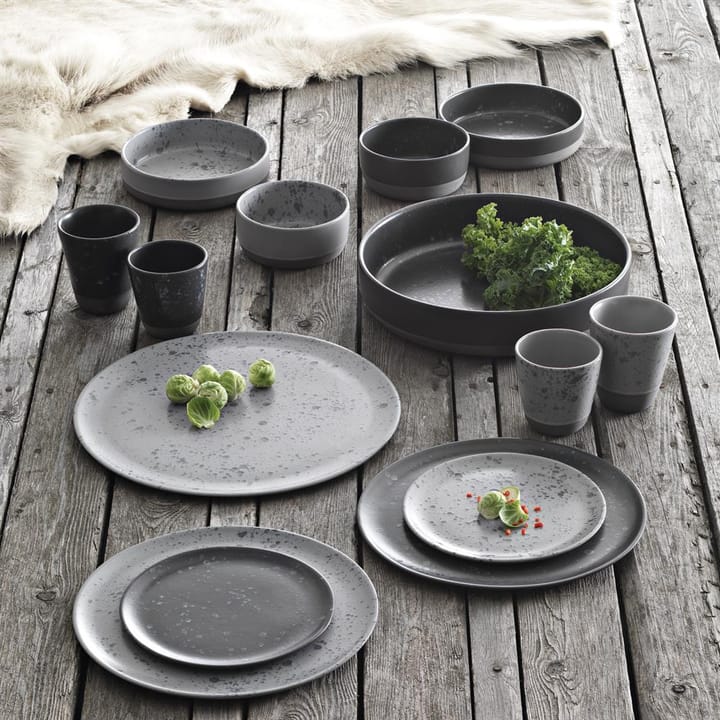 Raw serving platter Ø34 cm, 灰色 with dots Aida
