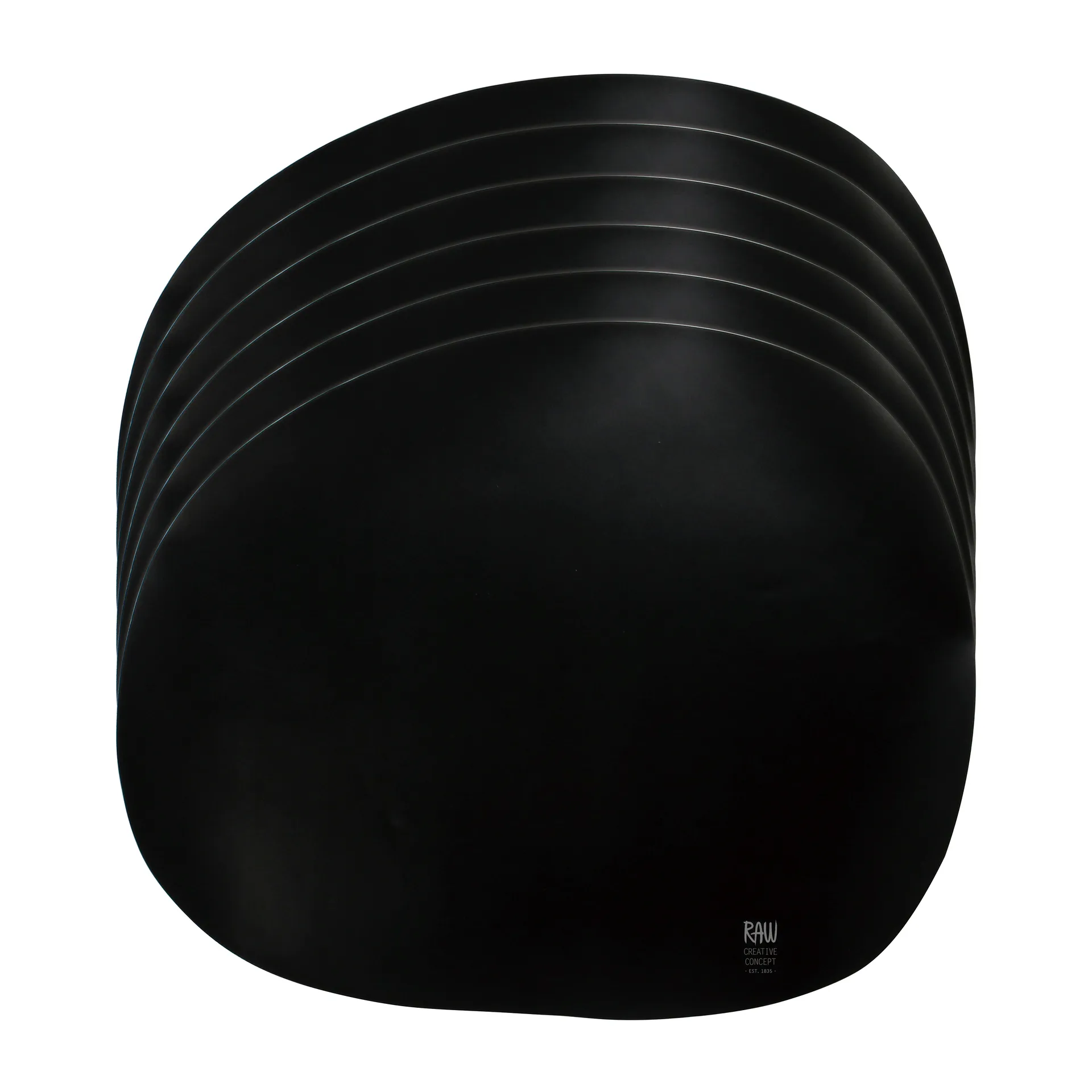 Raw 餐垫  silicone 六件套装, 黑色 Aida