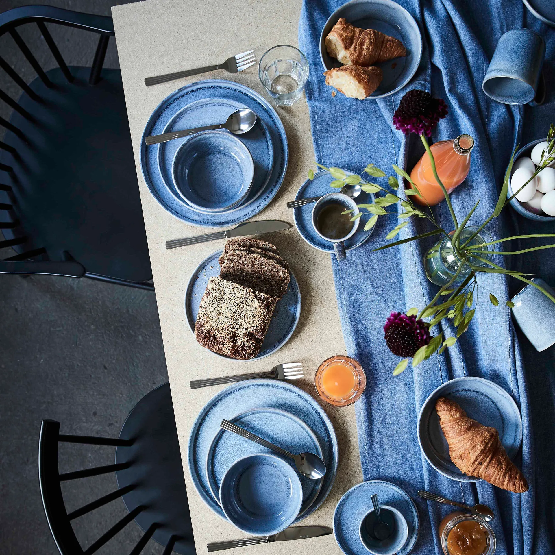 Søholm Sonja 杯子和碟子 两件套装, 蓝色 Aida