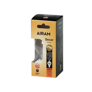 Airam 灯丝LED普通光源 - 透明款_四灯丝_可调光_E27_8W - Airam