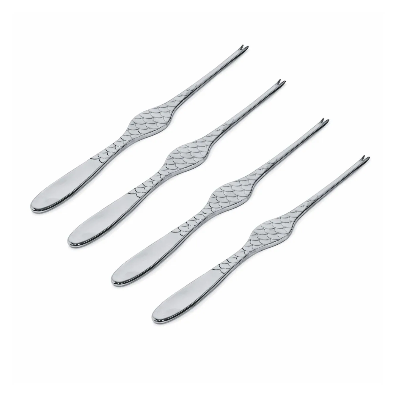 Colombina Fish 海鲜叉 四支装, 不锈钢 Alessi