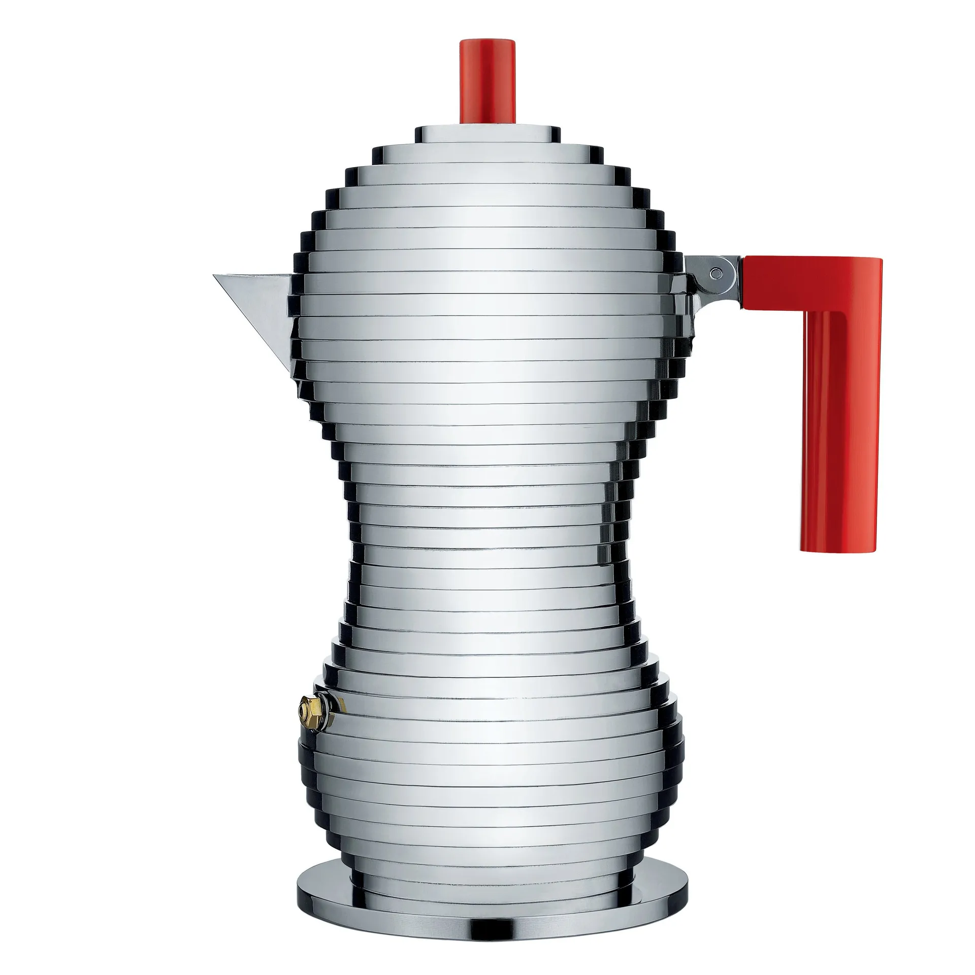 Pulcina 浓缩咖啡机/煮咖啡壶 6杯份量, 红色手柄 Alessi