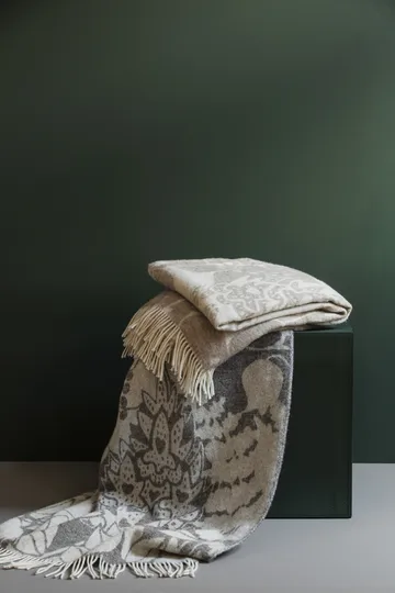 森林披毯130x170cm - 米色米白 - Almedahls