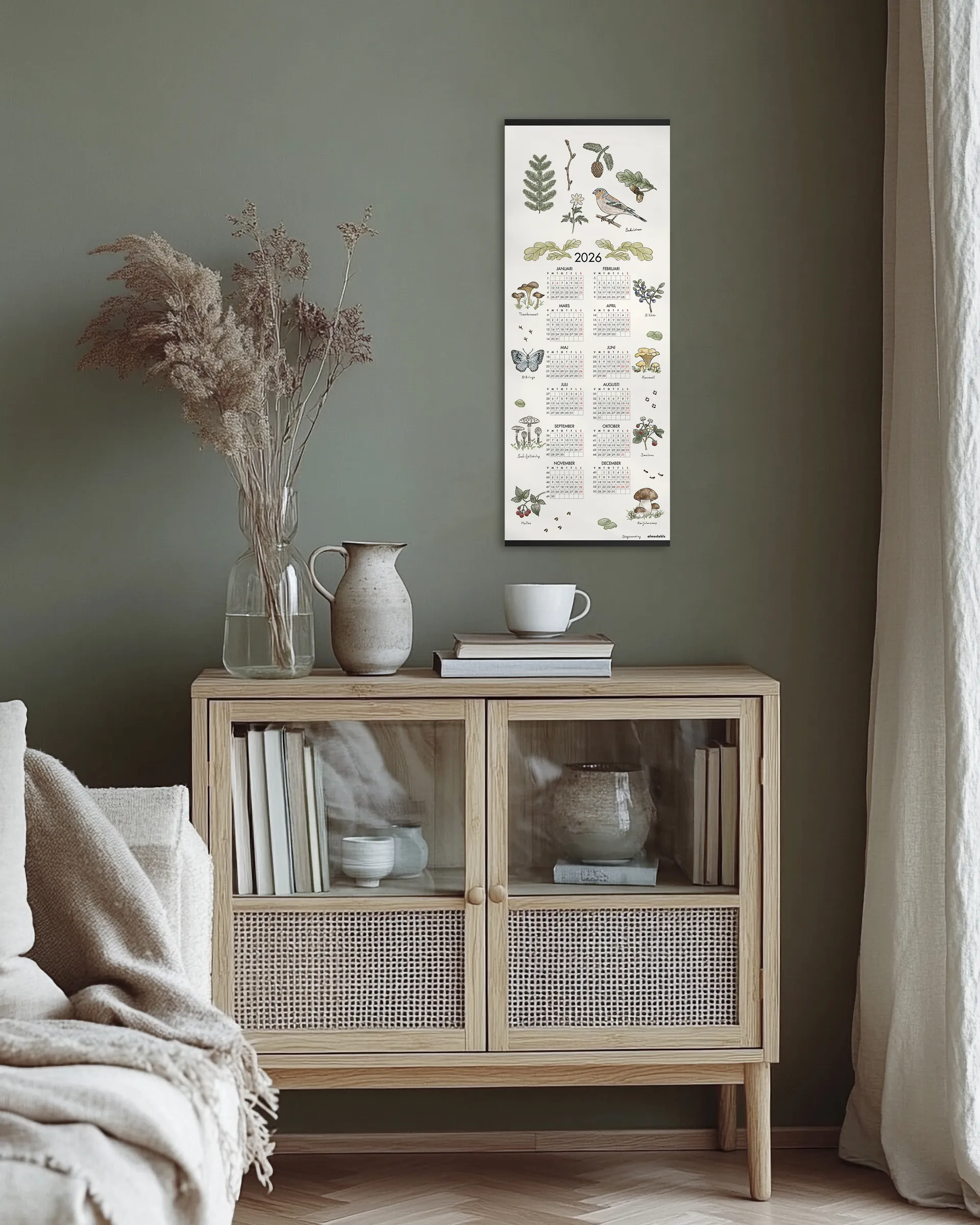 Forest Walk calendar 2026, 35x90 cm Almedahls