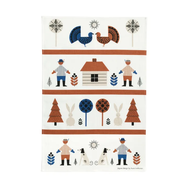 Hunter 厨用巾47x70cm - 蓝色_棕色 - Almedahls