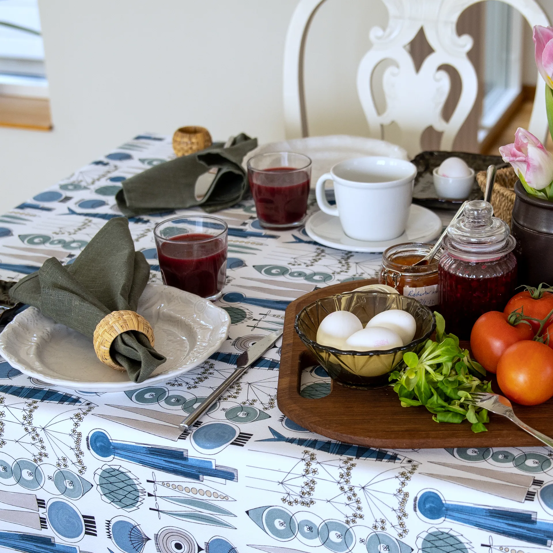 Picknick 纺织品, 蓝色-米色 Almedahls