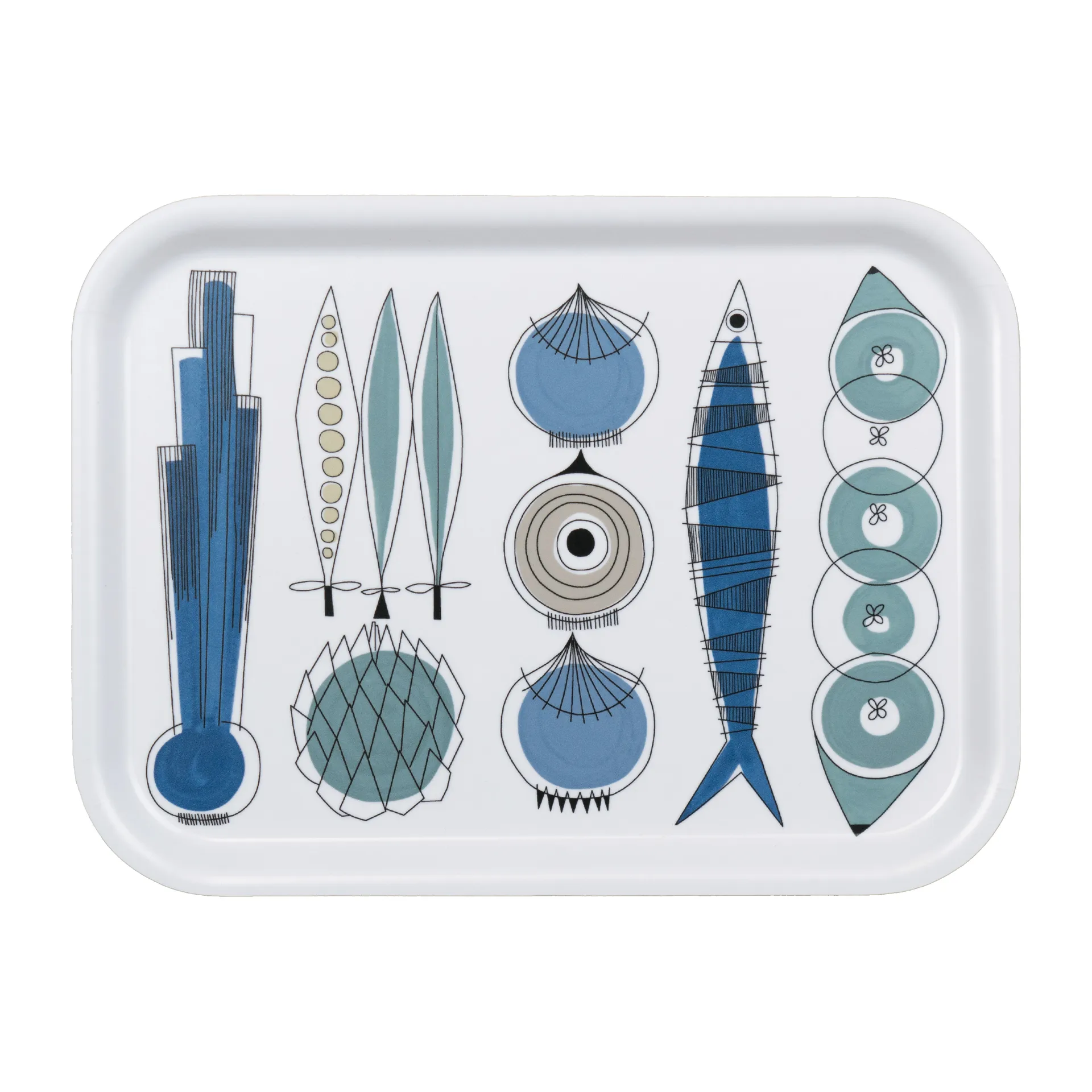 Picknick 托盘 20x27 cm, 蓝色-米色 Almedahls