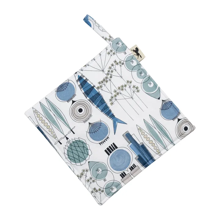 Picknick 隔热手套 23x23cm 小图案 - 蓝色_米色 - Almedahls