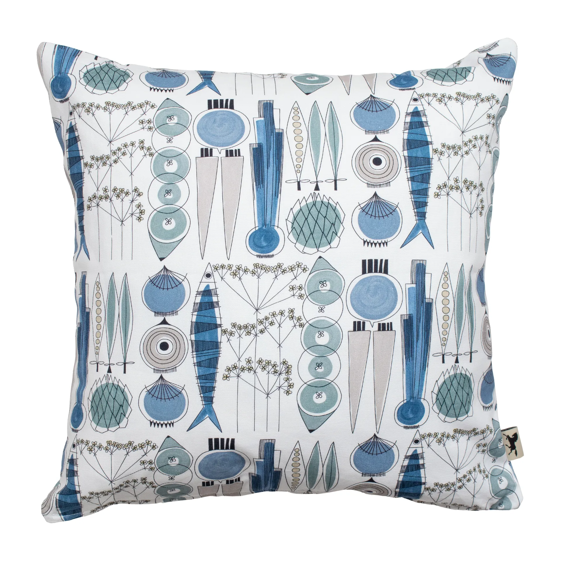 Picknick 枕头套 47x47 cm, 蓝色-米色 Almedahls