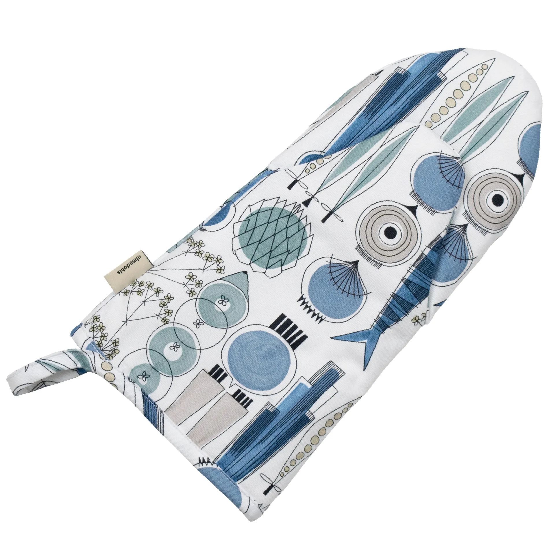 Picknick oven glove small pattern, 蓝色-米色 Almedahls