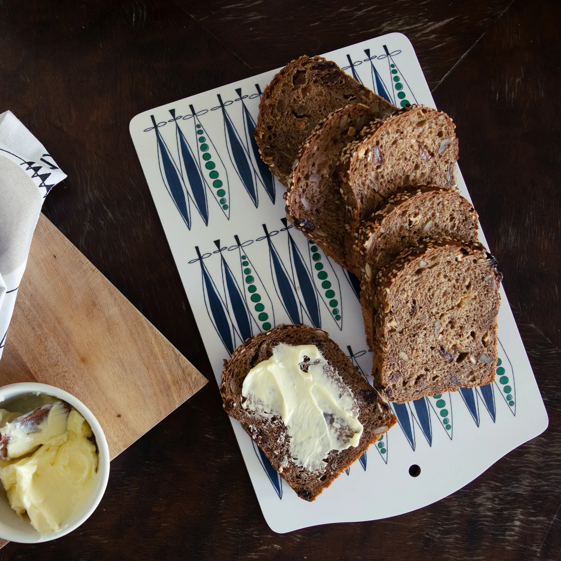 Picknick 菜板  peas 20x30 cm, 蓝色-multi Almedahls